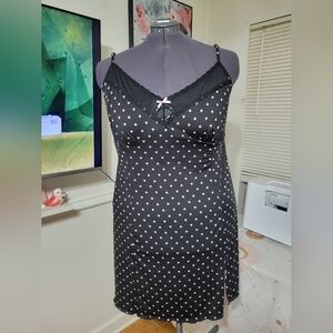 Black and Pink Hearts Night Slip